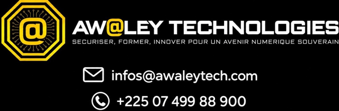 Logo Aw@ley Technologies et coordonnées de contact